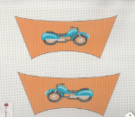 Motorcycle Shoe Flaps Needlepoint - 18 ct - 75% off
