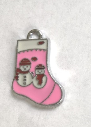 Christmas Stocking Charm - Pink - 19 charms