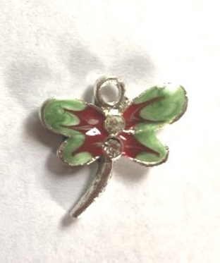 Dragonfly Charm - Green - 20 charms