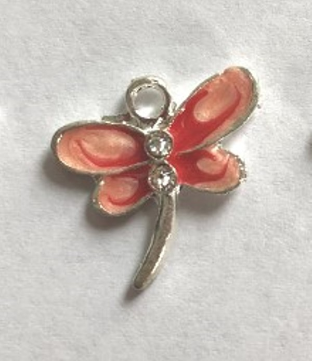 Dragonfly Charm - Red - 20 charms