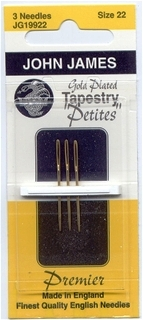 Tapestry Needles Size 22 - JJames Gold Plated Petite - 2 packs