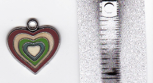 Multi Color Heart Charm - 5 charms