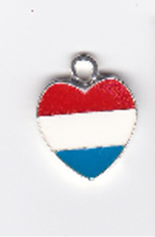 Red White and Blue Heart Charm - 22 charms