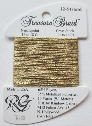 Treasure Braid-  263-True Gold - Size 12 (45% Off) - 2 cards