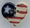 Small Flag Heart Button - 2 Buttons