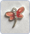 Dragonfly Charm - Red - 20 charms