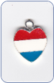 Red White and Blue Heart Charm - 22 charms