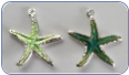 Star Fish Charm - Green - 24 charms