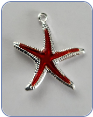 Star Fish Charm - Red - 24 charms