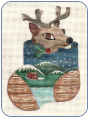 Woody Reindeer Mini Stocking 18 ct - 75% off