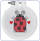 Beginner:  Lady Bug Stamped Cross Stitch Kit - 40% OFF