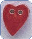 Medium Red Folk Heart Button - 2 Buttons