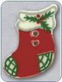 Christmas Red Stocking  Button - 1 Button