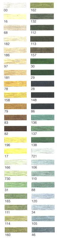 Yli Silk Ribbon Color Chart